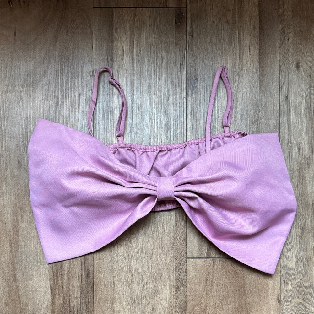 Pink Bow Crop Top